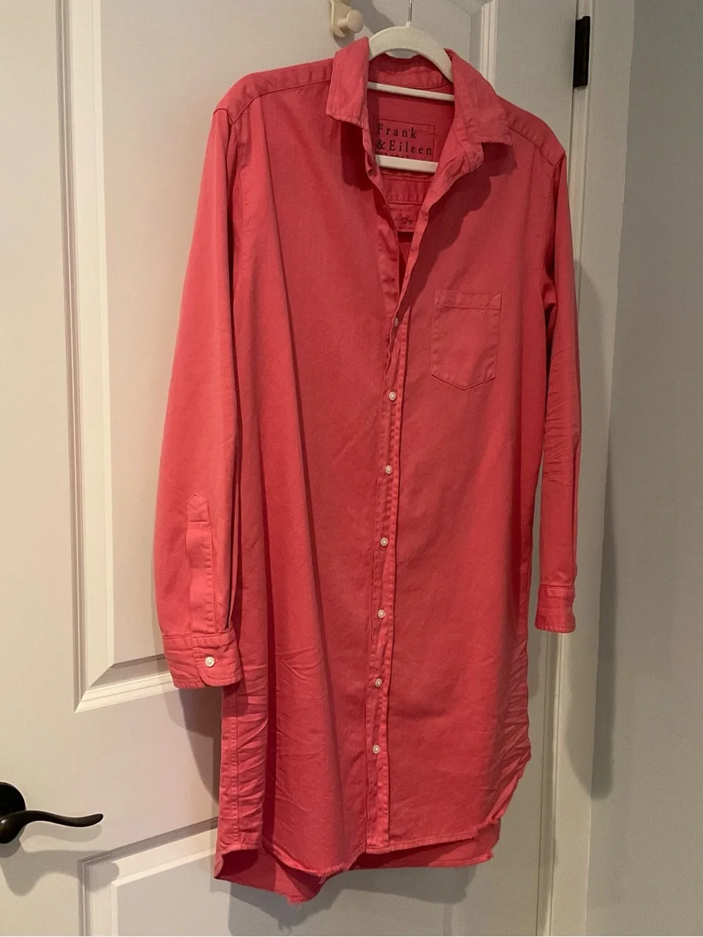 Frank & Eileen Mary Dress, Coral Button-Front Shirt Medium size Dress - Picture 3 of 6
